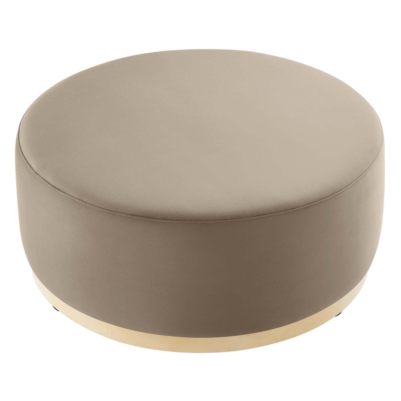 Modway Tilden Upholstered Ottoman, Taupe Velvet