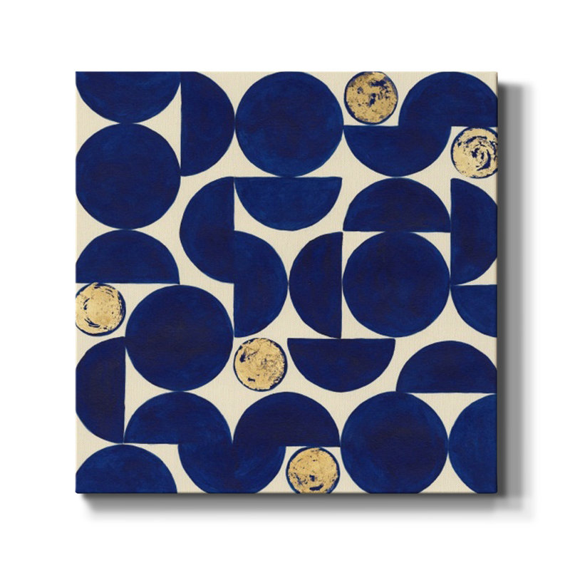 Toile tendue avec châssis I-Premium Indigo Hemispheres - prête à être accrochée
