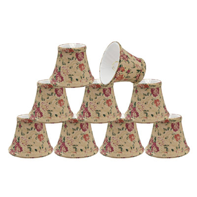 Abat-jour en jacquard à candélabre en tissu texturé H 4 po en beige/rose