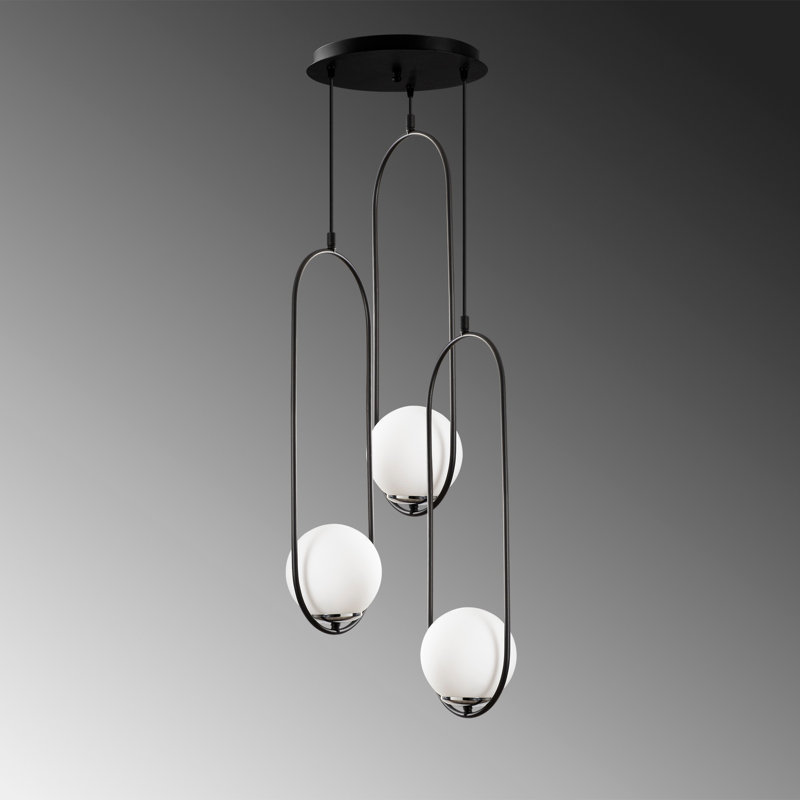 Luminaire suspendu géométrique unique à 3 lumières Mirari