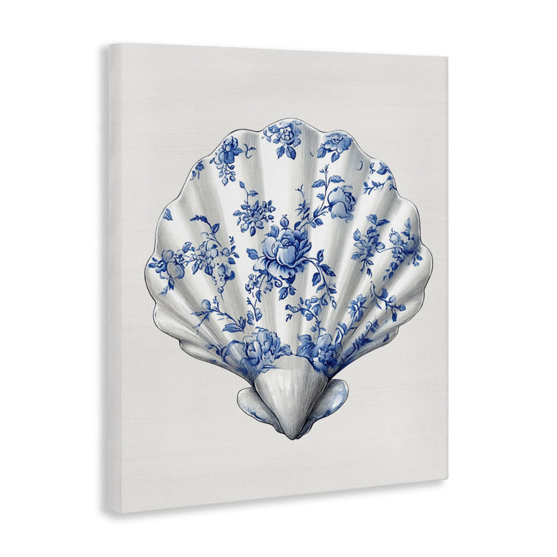 Funky Toile Seashell Canvas, design by Lettered and Lined, 48" H x 36" W