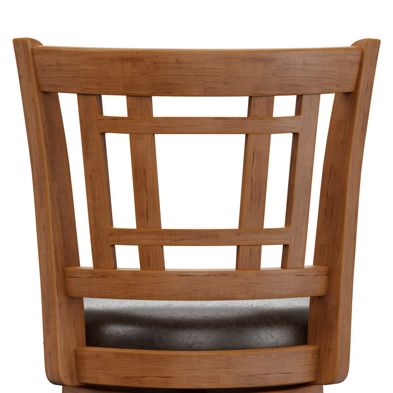 Tabouret de bar et de comptoir pivotant Henock, Tabouret de bar (siège d’une hauteur de 30,5 p, Chêne