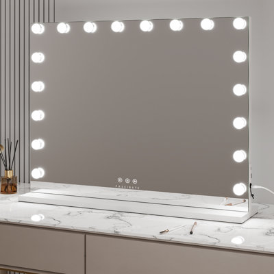 Iron Rectangle Freestanding and Wall Vanity Mirror with Shelves