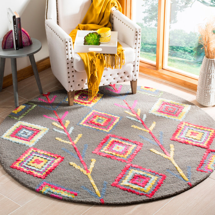 Derose Hand Tufted Wool Geometric Rug