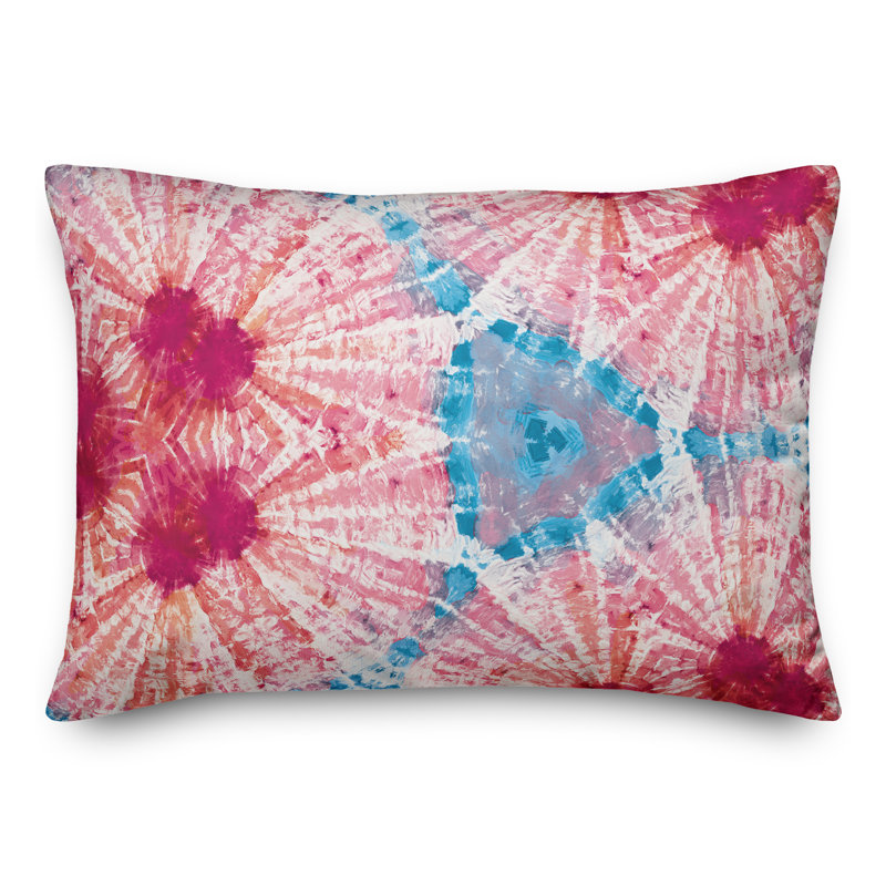 Abstract Outdoor Reversible Throw Pillow, Pink