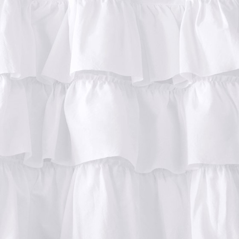 Cotton Oversized Ruffle Valance White 50X18"