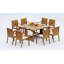 4 Seats 5 Pcs Grade-A Teak Wood Dining Set: 60" Square Rectangle Butterfly Table And 4 Napa Stacking Arm Chairs #11NP1404-918751334