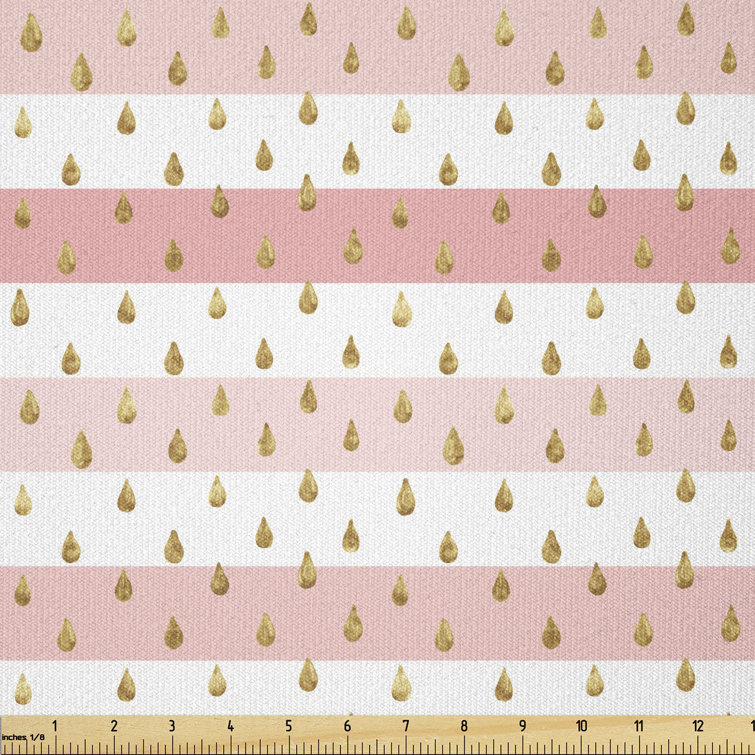 Crissandra Pink and White Horizontal Crooked Stripes and Grape Inspired Drops Multi-Purpose Fabric