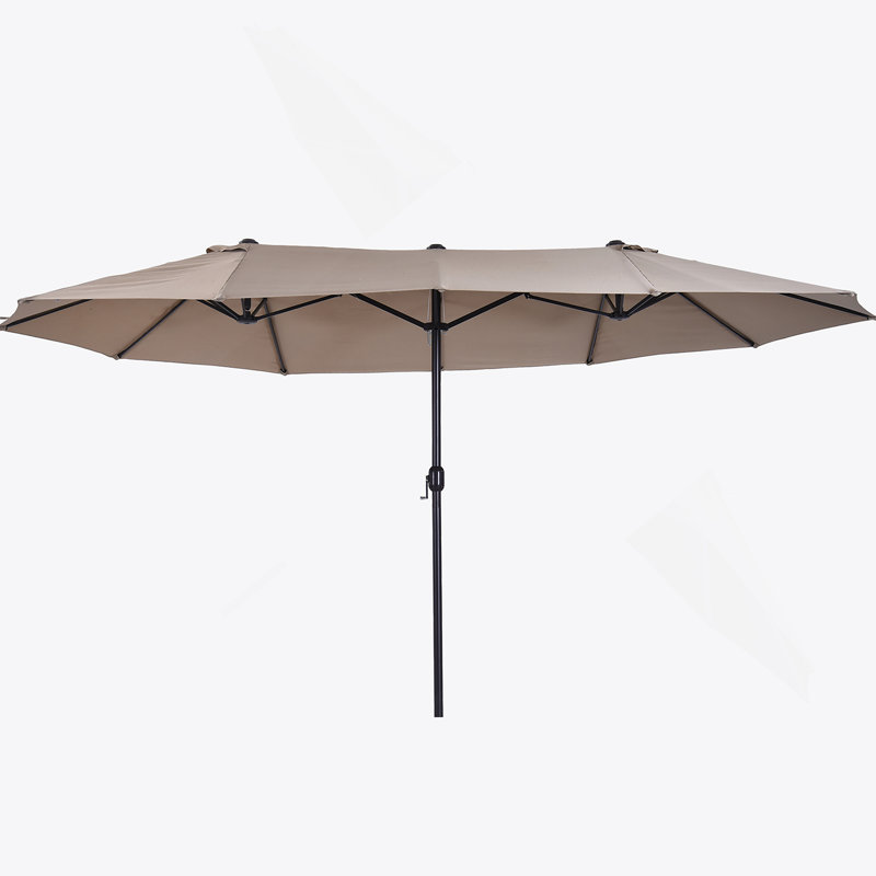 Parasol d'extérieur à double face exceptionnel pour diverses occasions et espaces, Brun