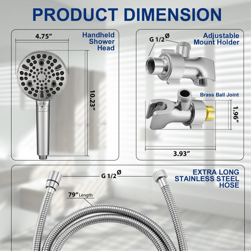 Full/Standard Dual Shower Head 1.75 GPM GPM, Chrome