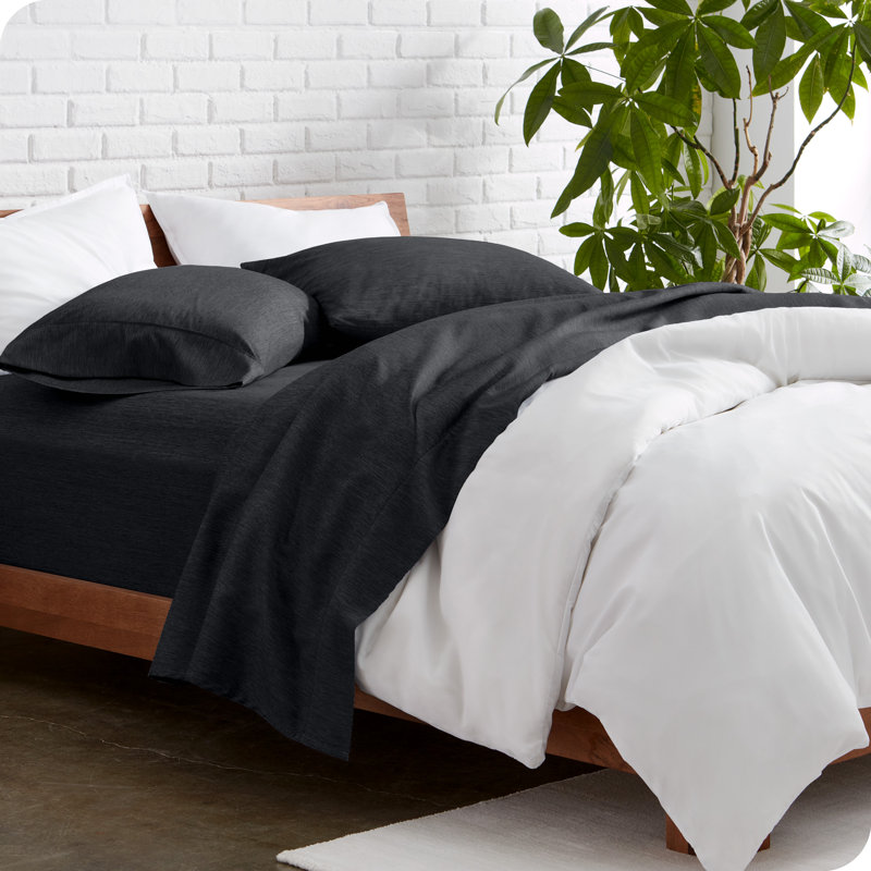 Bare Home Ultra-Soft Microfiber Sheet Set, Split Head Flex King Sheet Set with 3 Pieces, Black