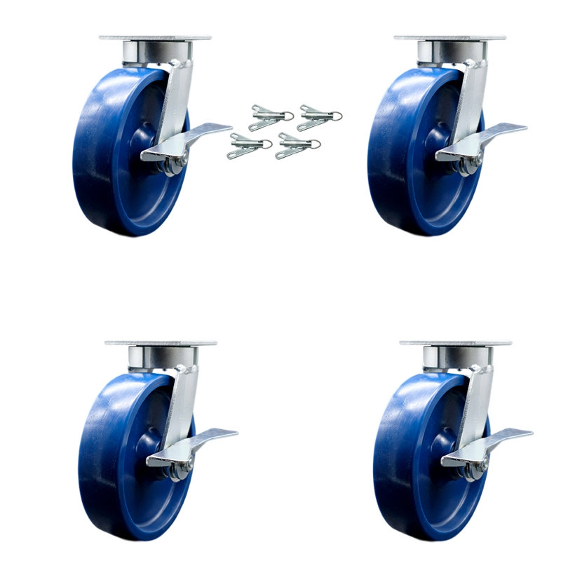 Ensemble de roulettes pivotantes en poly Kingpinless