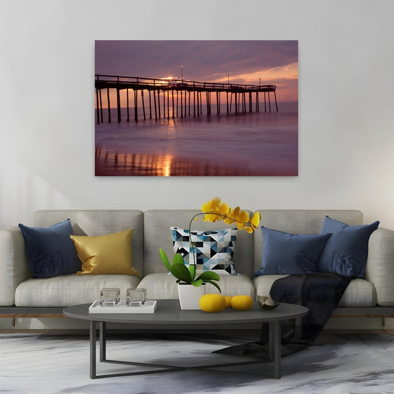 Jetée au-dessus d'un océan, Ocean City, Maryland, États-Unis, architecture contemporaine, art urbain, H 40 po x l 60 po