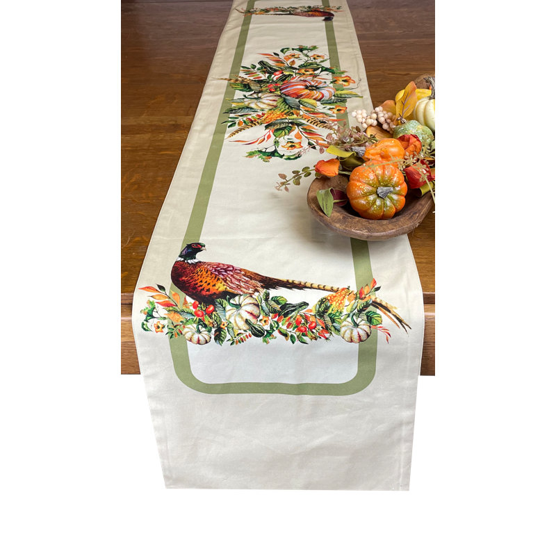 Rectangular Floral Cotton Table Runner