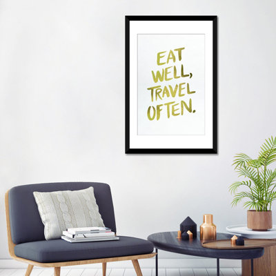 Reproduction d’art textuel sur toile, "manger well" par Cat coquillette