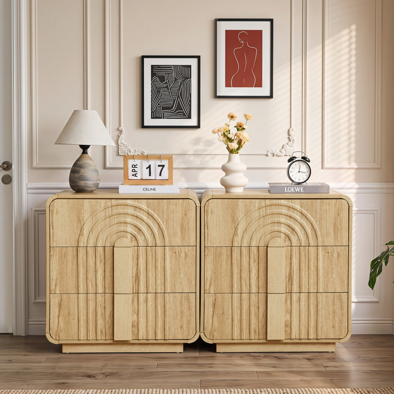 Tables de bout avec rangement, Naturel