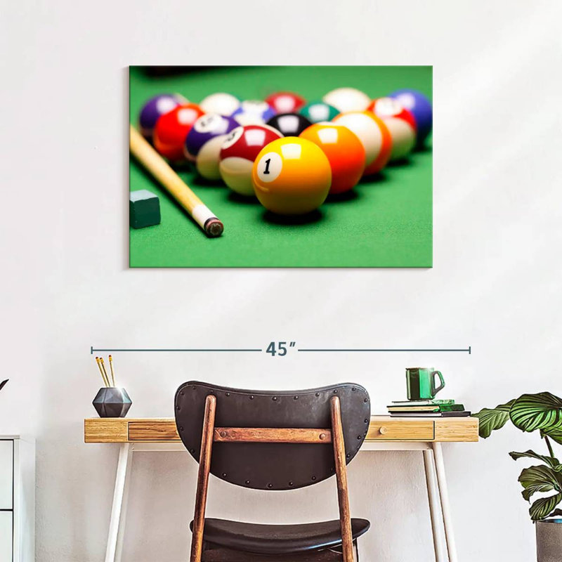 «Pool And Billiard Pool Game», reproduction sur toile, H 24 po x l 36 po x P 1,25 po