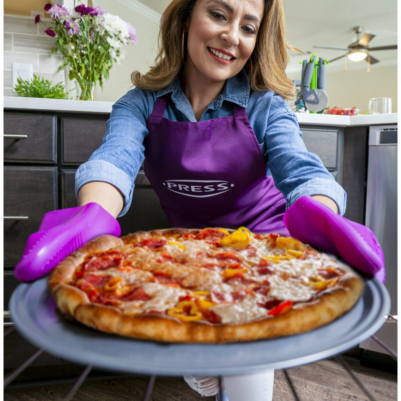 Gray Stainless Steel Pizza Wheel Cutter with Ergonomic Handle