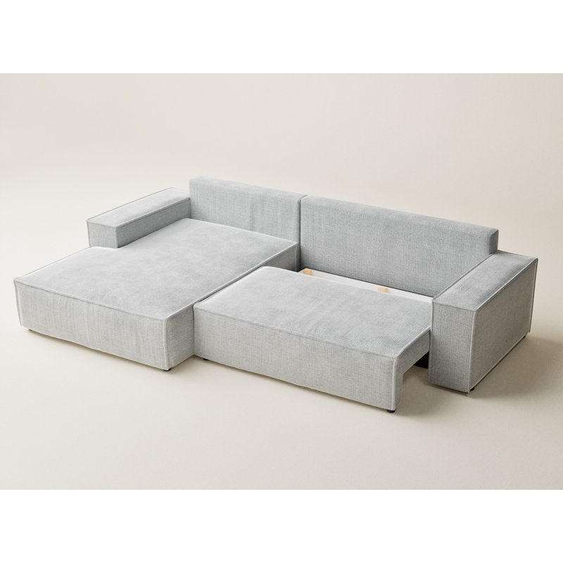 5 Seater Reclining Corner Sofa , Left Hand Facing, Grey Polyester/Chenille