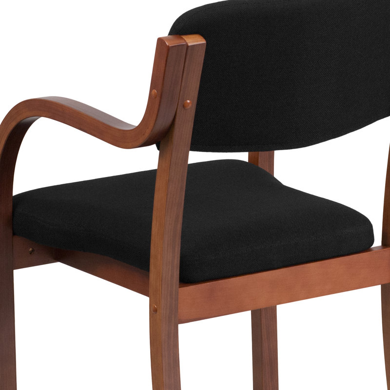 Chaise de salle d'attente en cuir Marthell, Noyer