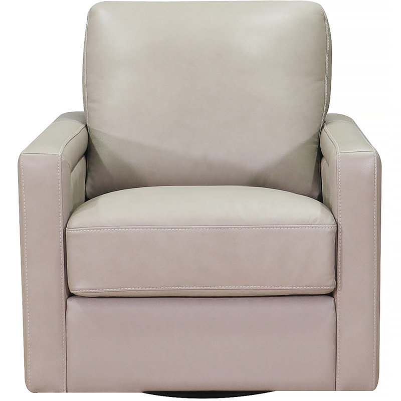 Fauteuil pivotant en cuir Vivienne, Cuir véritable gris pierre Alice