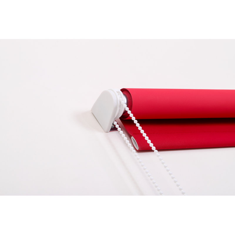 Thermal Blackout Roller Blind – Trimmable Cut-to-Size Window Blind, 165 cm L x 90 cm W, Red