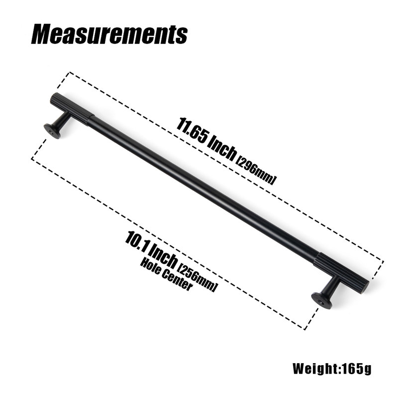 Bar / Handle Pull Multipack, Black, 10", 6-Packing