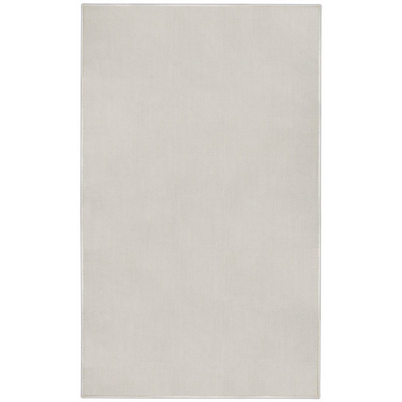 Tapis Heatherly tissé à la main à chevrons en laine de Nouvelle-Zélande ivoire, 213 x 274 cm, Ivoire ivoire, 7' x 9'