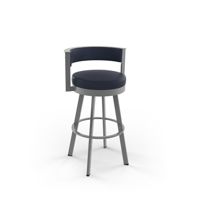 Tabouret de bar et de comptoir pivotant Matthews, Gris, Tabouret de bar (siège d'une hauteur de 30 po), Marine