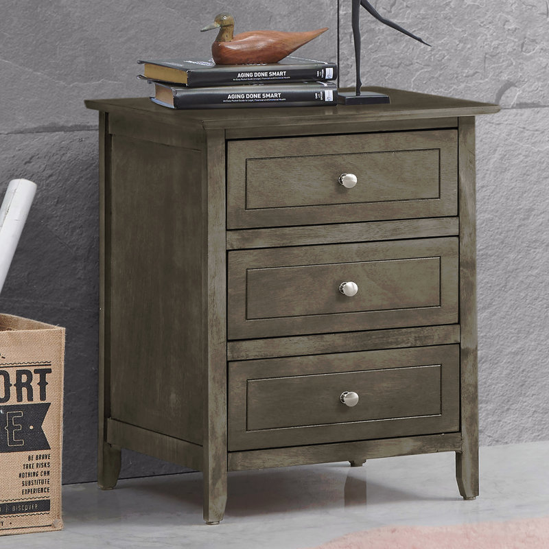 Table de chevet transitionnelle, Gris
