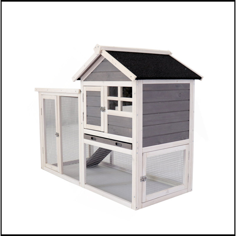 Cage à poules en bois, Gris