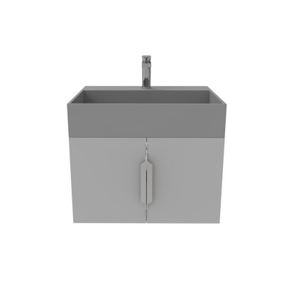 Amazon 24" Wall Mounted Single Bathroom Vanity with Solid Surface Top