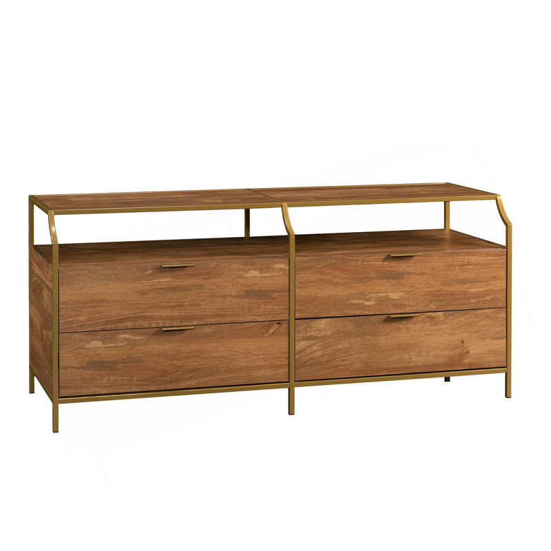Buffet en bois doré à 4 tiroirs pour le salon / salle à manger