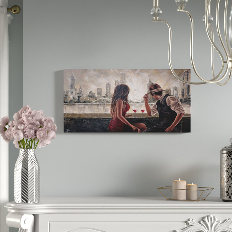 Drinks By The Yarra - Wrapped Canvas Print, 30 cm H x 61 cm W
