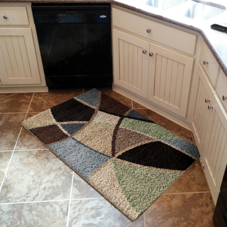 Abstract Blue/Brown/Black Area Rug