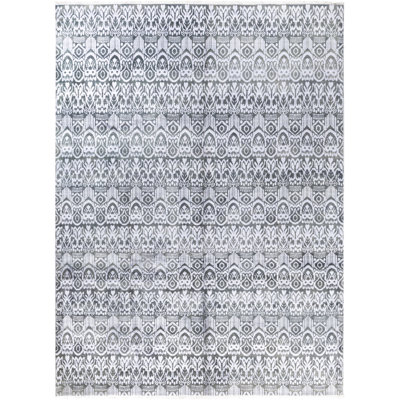 Tapis unique noué à la main Melby - ivoire, 9 pi 0 po x 12 pi 0 po