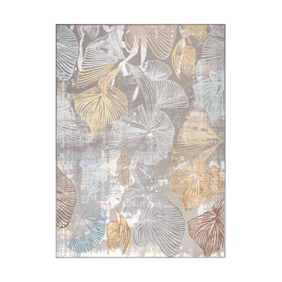 Tapis floral floral crème