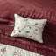 Élégant édredon très grand rouge 7 pièces - Tissu à motif de broderie 2 taies décoratives, 3 coussins décoratifs, 1 jupe de lit