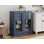 Armoire de rangement pour salle de bain 100% bois massif Palace Imports, portes en verre transparent, 2 tiroirs, tablettes réglables, largeur 32 po, hauteur 35,75 po