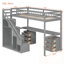 Lit mezzanine simple avec deux commodes-1225311784