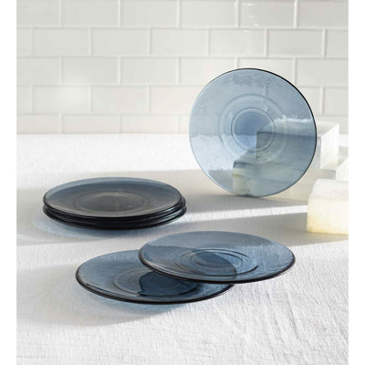 Assiettes à salade en verre recyclé, ensemble de 6