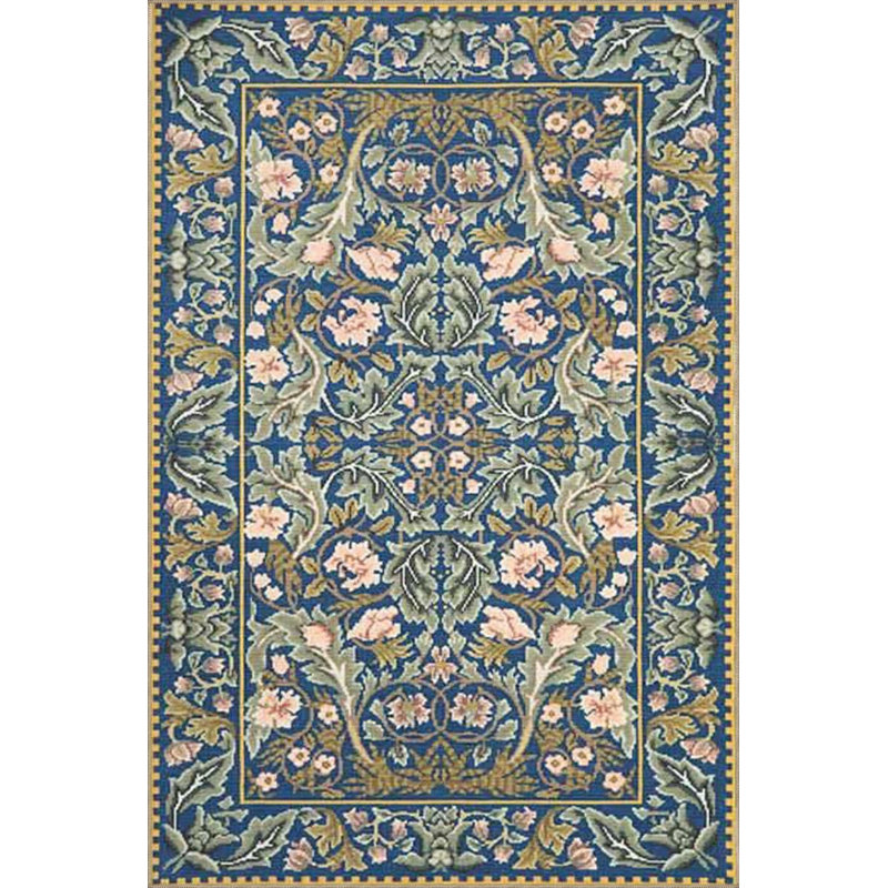 Decorative Carpet With Ivy Pattern In Traditional Anthracite Colors, Rectangle 5'2" x 7'7"