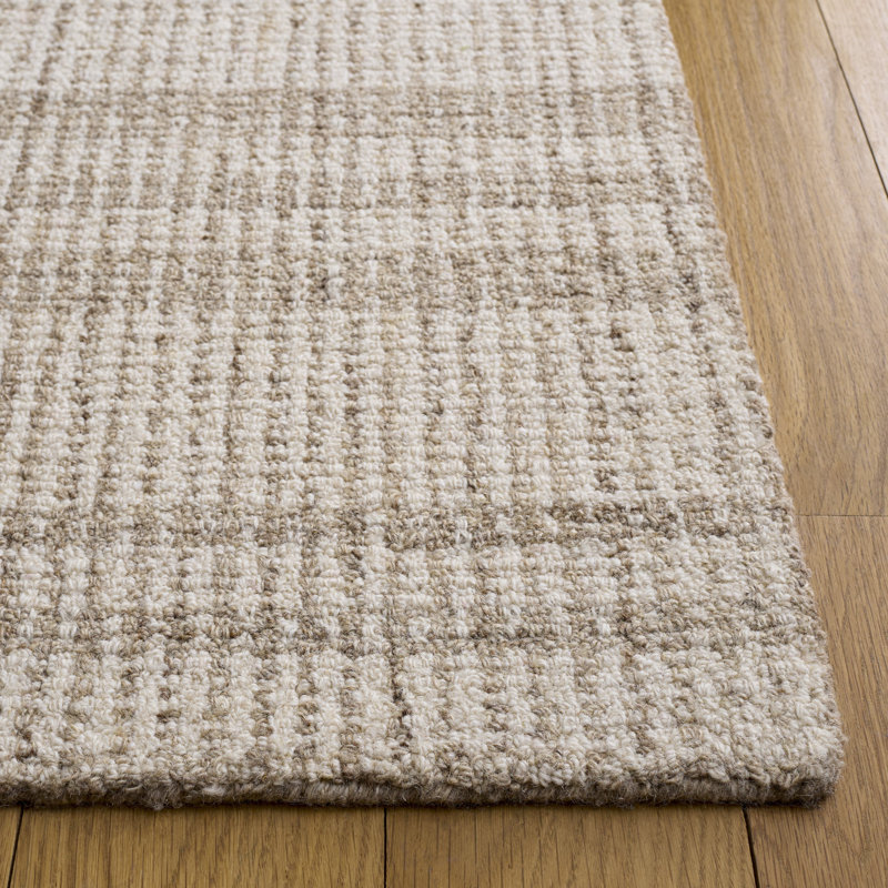 Abstract Hand Tufted Wool; Cotton Striped Indoor Rug, 6'-0" x 9'-0" Rectangle
