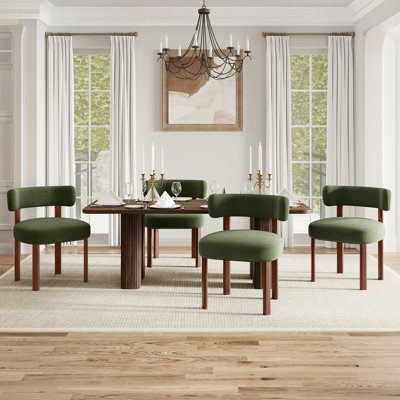 Upholstered Solid Wood Dining Chair Side Chair