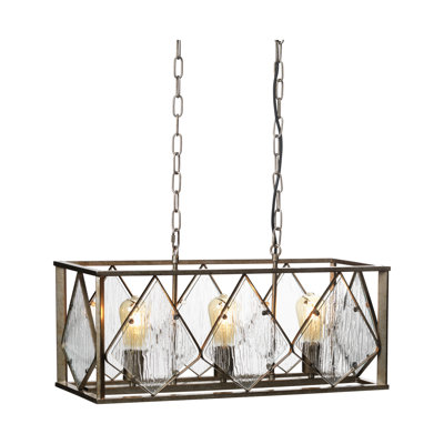 Dunnellon 3 - Light Silver/Clear Square/Rectangle Pendant