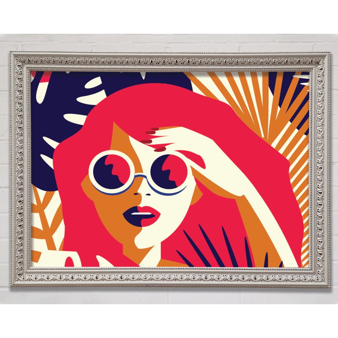 Sunshine Glasses Woman - Einzelner Bilderrahmen Kunstdrucke