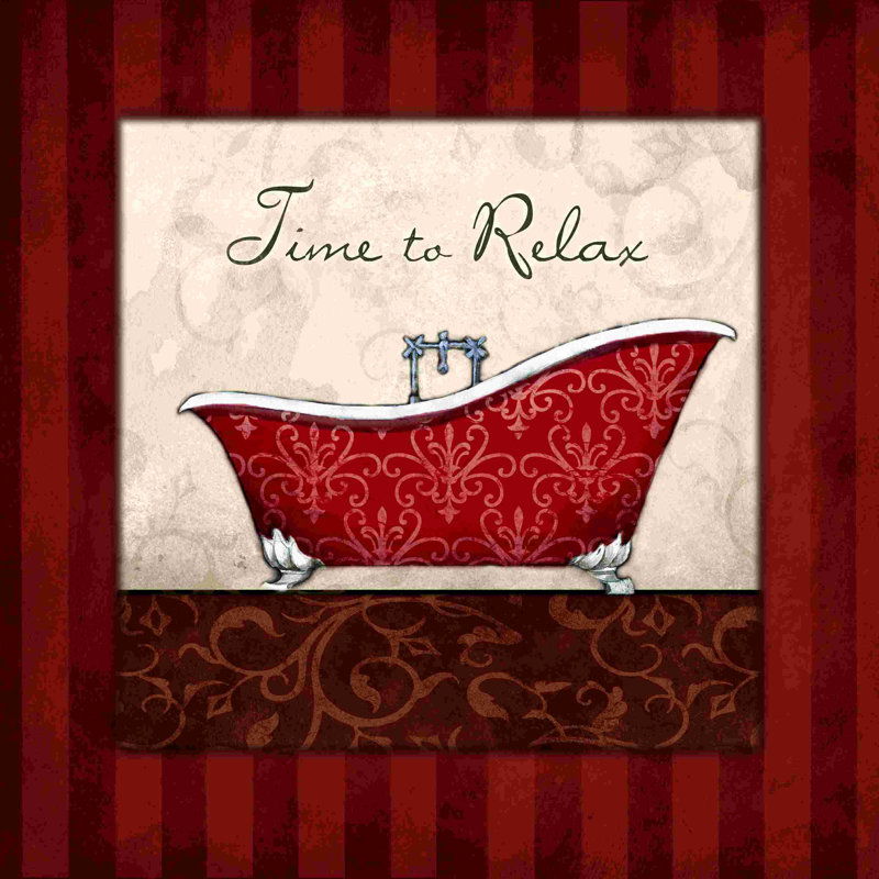 Time to Relax, impression sur toile tendue rouge, L 20 po x H 20 po