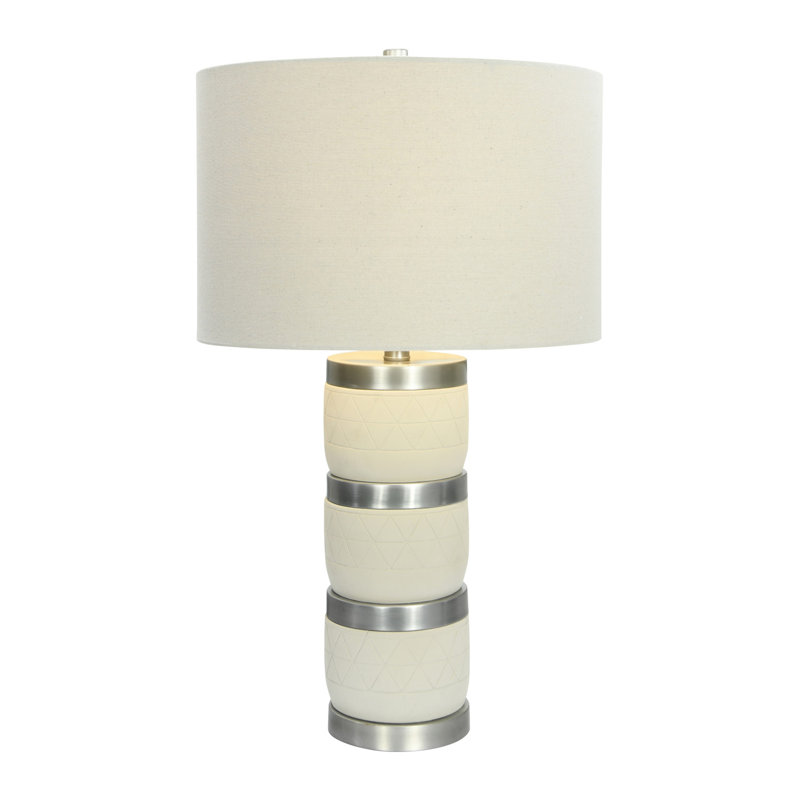 Mettler Table Lamp, Cream/Pewter