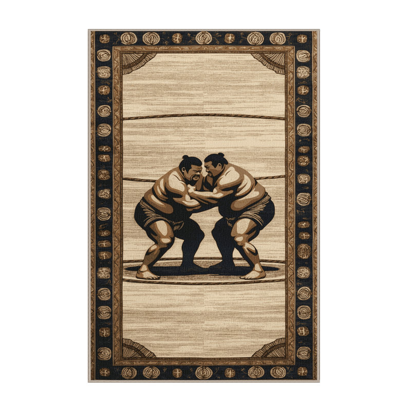  Tapis lavable Sumo Wrestling, Rectangulaire 2 pi x 3 pi