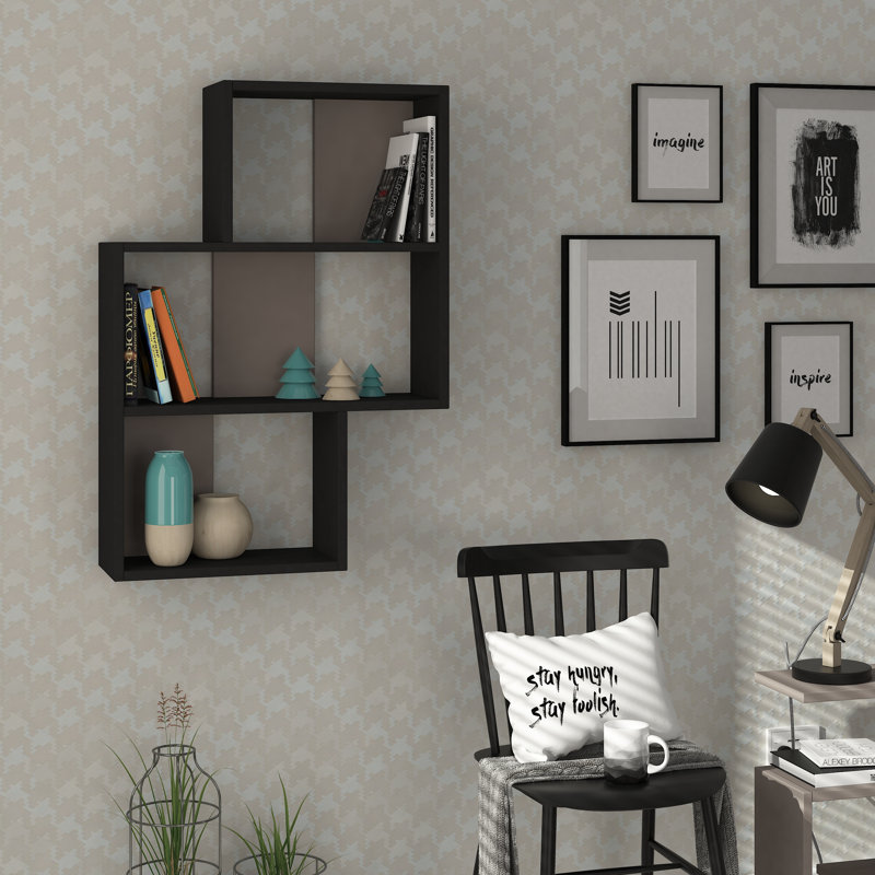 Tablette murale Dodds, Anthracite / moka clair